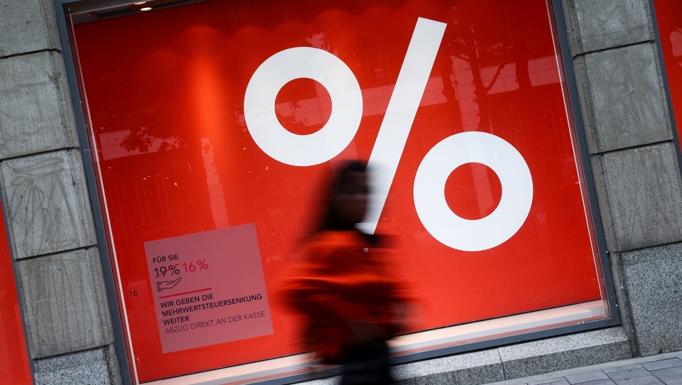 Mehrwertsteuersenkung drückt deutsche Inflationsrate ins Minus