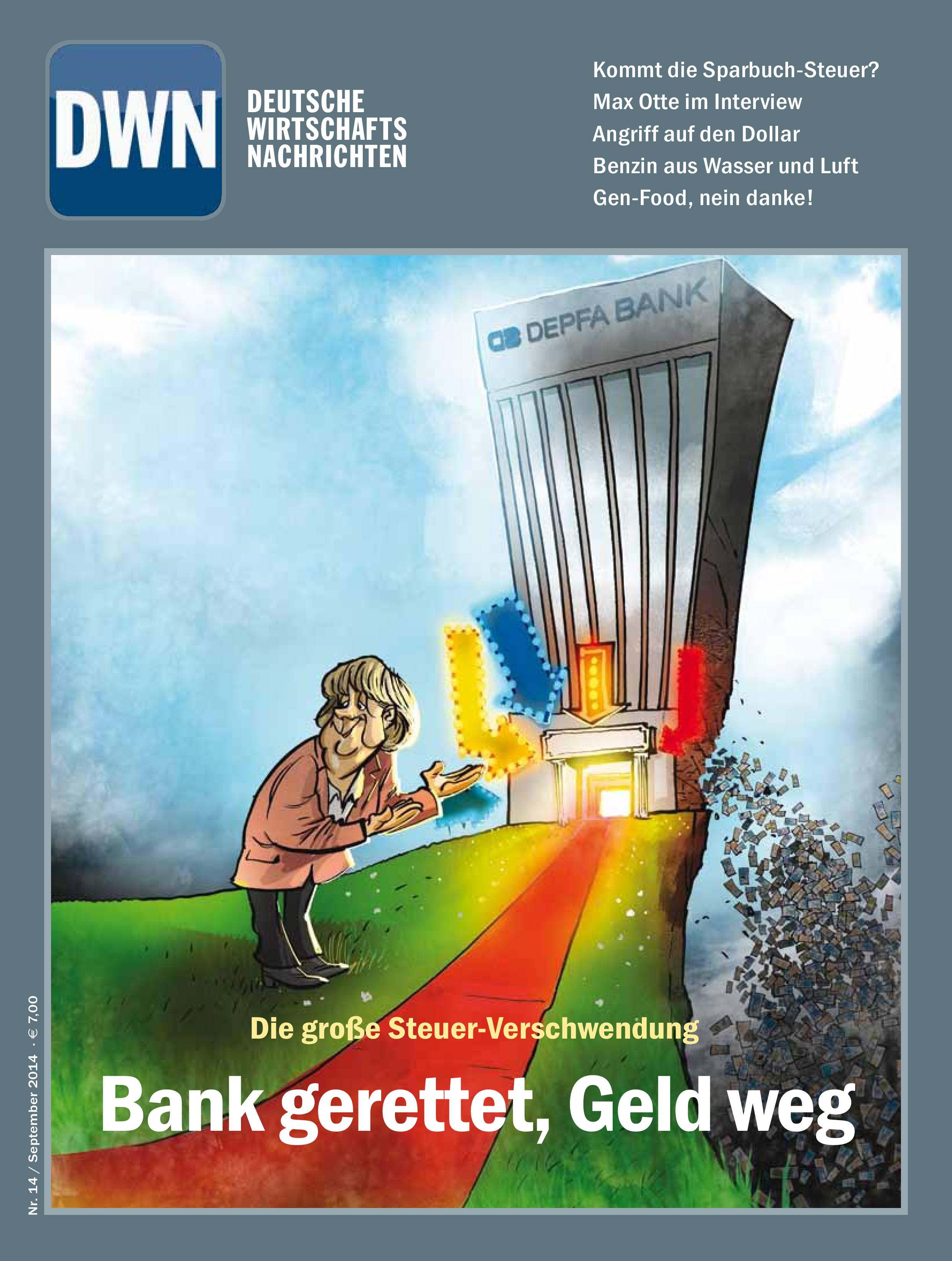 Bank gerettet, Geld weg, September 2014