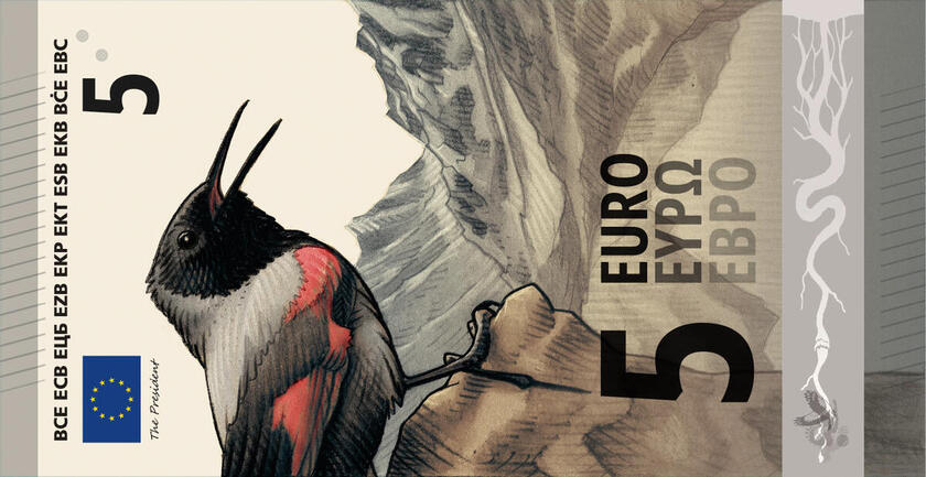 This image is part of design proposal J, created by Ville Tietäväinen, and has been shortlisted by the ECB as a potential design for the third euro banknote series. An independent jury selected it as part of a design contest run by the ECB from Summer 202