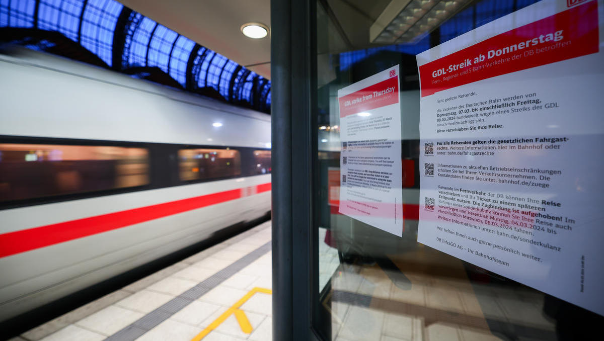 GDL-Streik und Bahn-Notfahrplan laufen - Streiks auch an Flughäfen