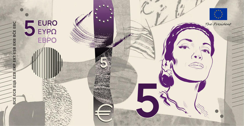 This image is part of design proposal F, created by Jan Robert Dünnweller, and has been shortlisted by the ECB as a potential design for the third euro banknote series. An independent jury selected it as part of a design contest run by the ECB from Summer