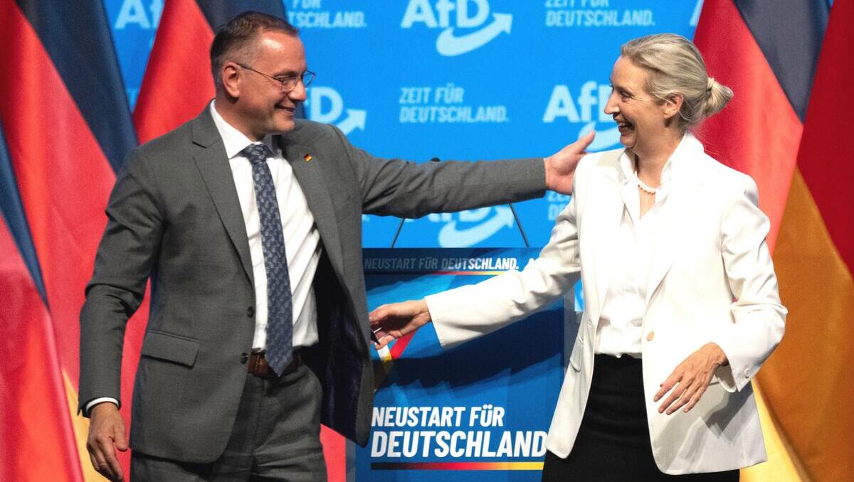 AfD-Parteitag in Erfurt: Massiver Protest gegen die AfD - Spitzenduo bestätigt