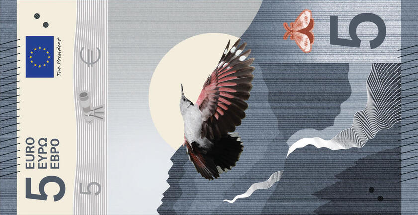This image is part of design proposal I, created by Isabelle Daëron, and has been shortlisted by the ECB as a potential design for the third euro banknote series. An independent jury selected it as part of a design contest run by the ECB from Summer 2025 