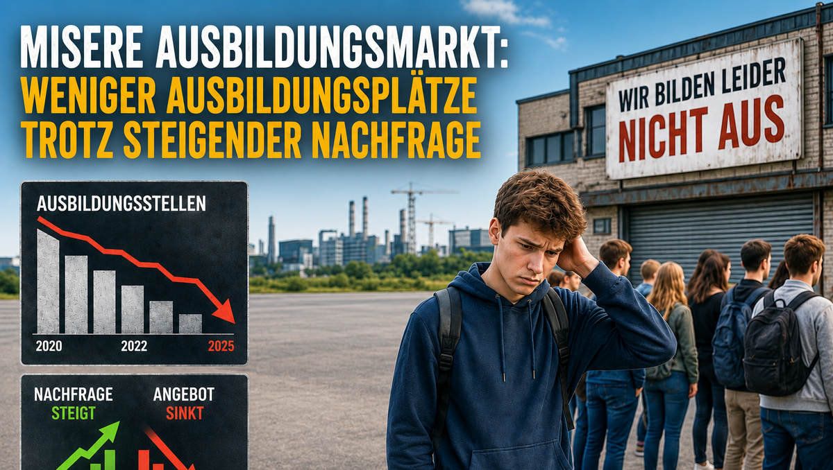 Misere Ausbildungsmarkt: Weniger Ausbildungsplätze trotz steigender Nachfrage