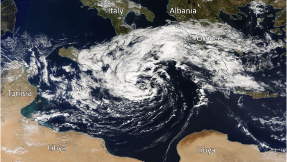 Tropischer Sturm bildete sich erstmals über Mittelmeer