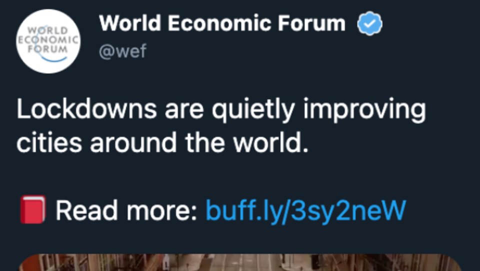 Weltwirtschaftsforum feiert Lockdown auf Twitter – und zieht Tweet nach Protesten wieder zurück
