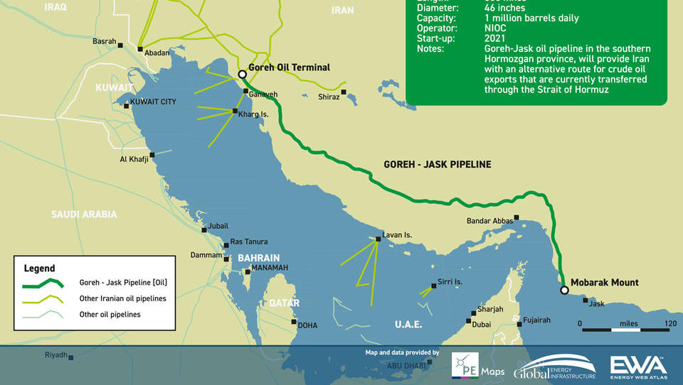 Iran eröffnet Öl-Pipeline zur Umgehung der Straße von Hormus